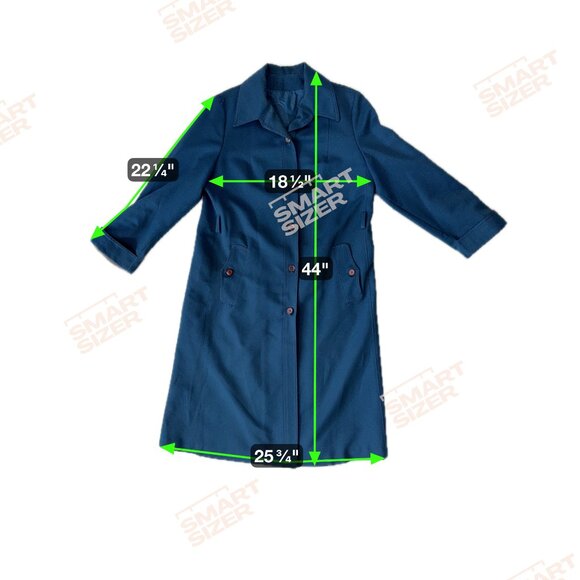 Vintage Forecaster of Boston Blue Trench Coat 1970's Minimalist Long Jacket M/L - Picture 11 of 11